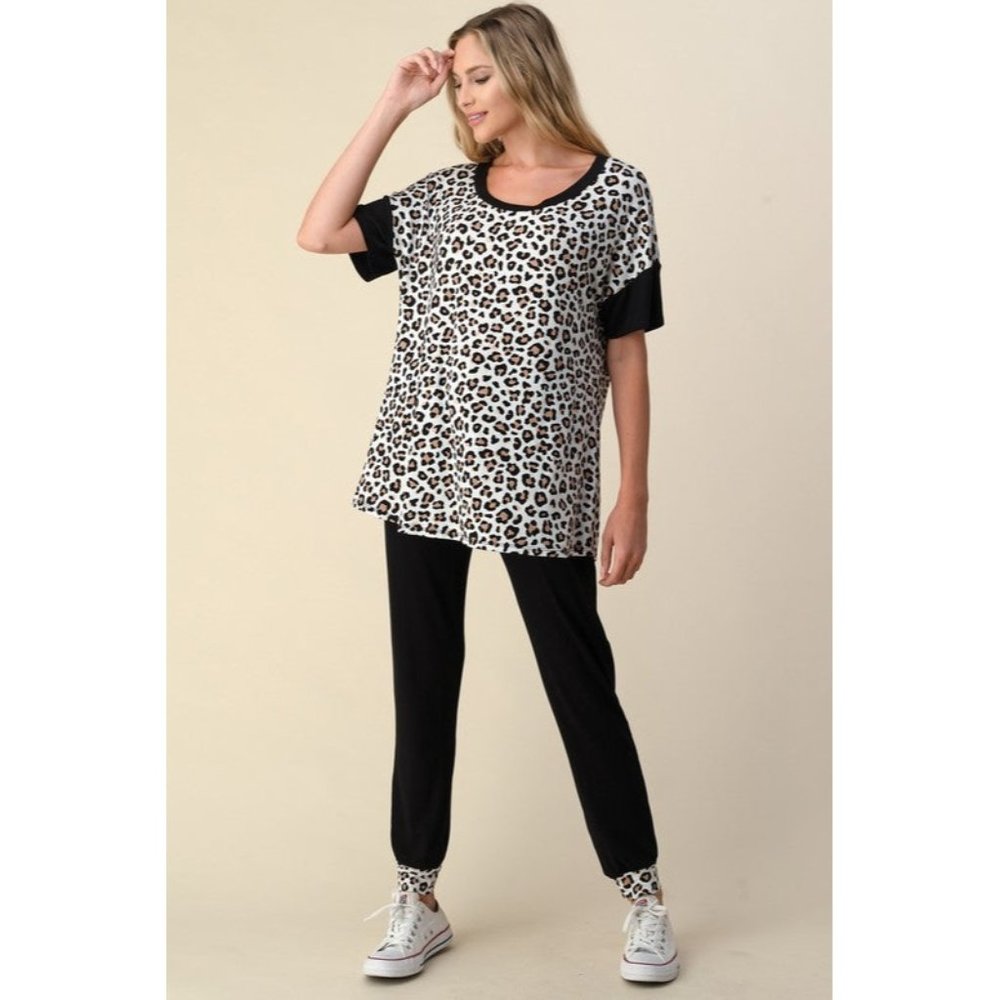 Blumin Leopard Loungewear Set Plus Size